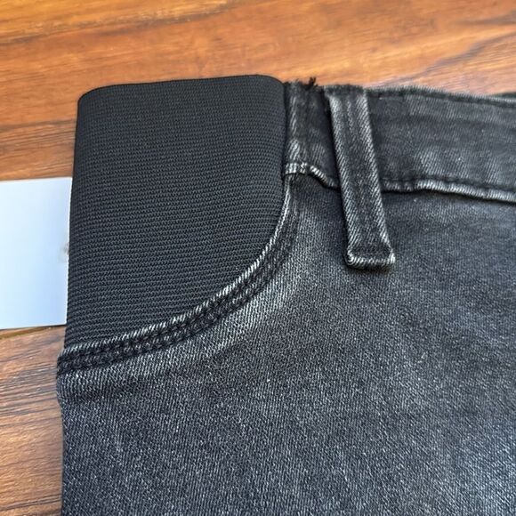 NWT Isabel by Ingrid + Isabel Maternity 14 Midi Black Jean Shorts Short Midi - Picture 7 of 11